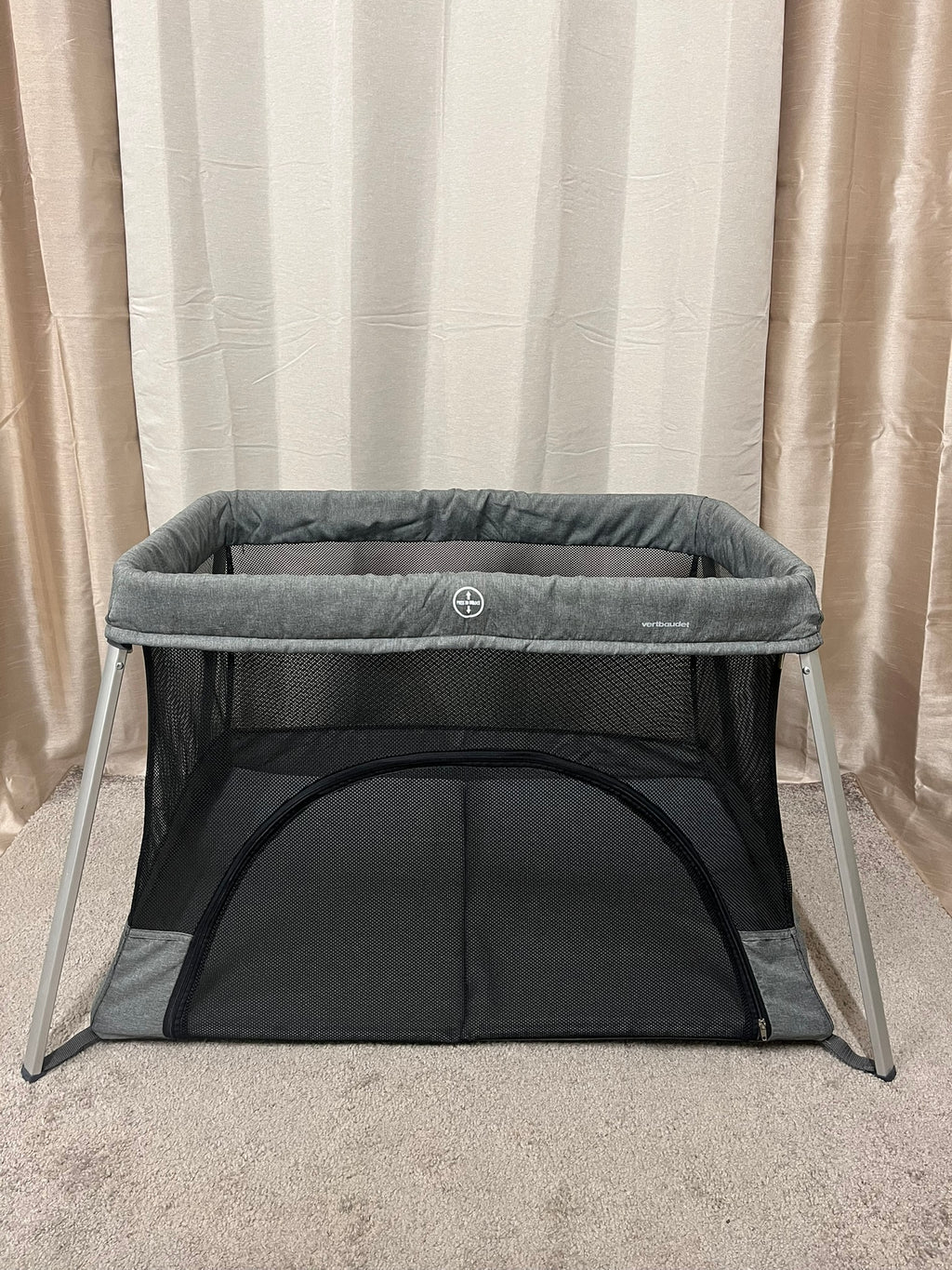 Lit parapluie Lightbed+ vertbaudet gris chiné – très bon état