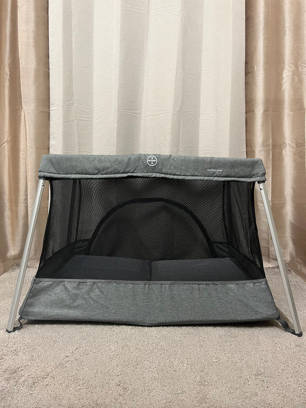 Lit parapluie Lightbed+ vertbaudet gris chiné – très bon état
